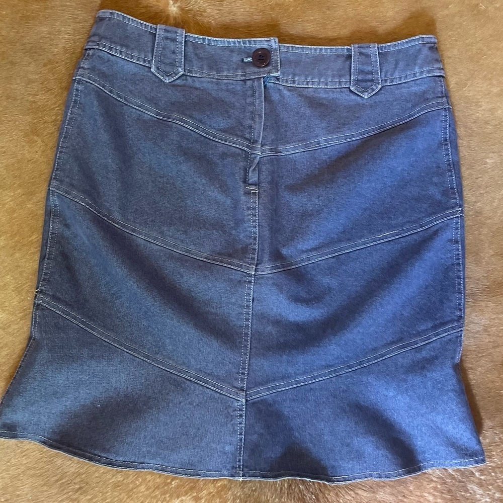 Vintage 90s 2000s y2k Nanette Lepore purple blue mini skirt with tiered detail